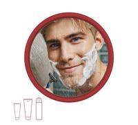 Specchio da doccia tascabile Keister antiappannamento e antigraffio per rasatura, adatto a bombolette di gel e tubetti.