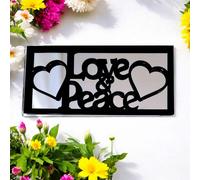 Specchio Da Giardino Incorniciato Con Simbolo Di Amore E Pace