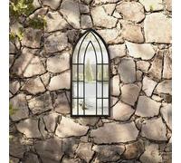vidaXL Specchio da Giardino Nero 70x30 cm in Ferro per Uso Esterno