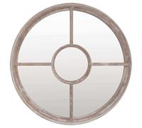 Specchio da giardino rotondo in ferro sabbia, 40 x 4 cm, per esterni | Struttura in acciaio, ferro resistente, foro preforato, montaggio a parete, riflette la luce, colore sabbia