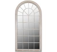 Specchio da giardino rustico, 60 x 116 cm, in ferro e vetro, specchio decorativo da parete per giardino, terrazza e soggiorno, resistente alle intemperie e durevole