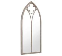 Specchio da giardino sabbia, 100 x 45 cm, in ferro con effetto ruggine anticato, specchio da parete resistente alle intemperie, per giardino ed esterni, decorazione da parete per dirigere la luce e