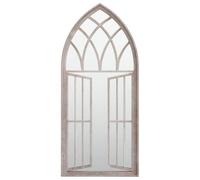 Specchio da giardino sabbia, 100 x 45 cm, in ferro con effetto ruggine, specchio da parete per esterni, montaggio a parete, riflesso della luce e decorazione da giardino, robusto e antico