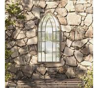 vidaXL Specchio da Giardino Sabbia 100x45 cm in Ferro per Uso Esterno