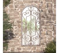 VidaXL Specchio da Giardino Sabbia 100x45 cm in Ferro per Uso Esterno