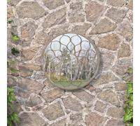 vidaXL Specchio da Giardino Sabbia 40x3 cm in Ferro Rotondo da Esterno