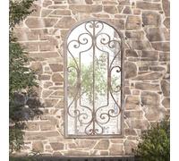 Specchio da Giardino Sabbia 70x30 cm in Ferro per Uso Esterno