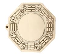 Specchio da Ingresso Bagua Convesso in Ottone, Decorazione Oro | Artigianato Tradizionale Feng Shui, per Casa e Ufficio, Appeso, Stile Retrò, Porta Fortuna