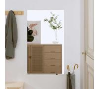 Specchio da parete, 50 x 80 cm, in vetro, rettangolare, per camera | Design classico, clip per montaggio a parete, immagine chiara, riflesso naturale, manuale di montaggio incluso