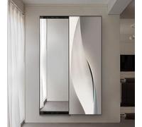 Specchio da parete a figura intera con guida scorrevole per decorazione | Specchio a lunghezza intera con binario scorrevole, design salvaspazio per casa, camera da letto e corridoio