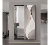 Specchio da parete a figura intera con guida scorrevole per decorazione | Specchio a lunghezza intera con binario scorrevole, design salvaspazio per casa, camera da letto e corridoio