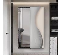 Specchio da parete a figura intera con guida scorrevole per decorazione | Specchio a lunghezza intera con binario scorrevole, design salvaspazio per casa, camera da letto e corridoio