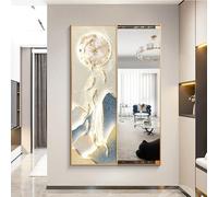 Specchio da parete a figura intera con orologio, moderno specchio invisibile 3 in 1 ad alta definizione per la decorazione della casa, elegante arte da parete con caratteristiche da appendere