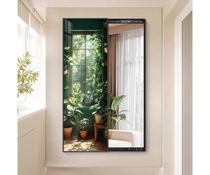 Specchio da parete a figura intera, specchio push-pull per soggiorno e camera da letto, design moderno nascosto, elegante decorazione per ingresso, soluzione salvaspazio