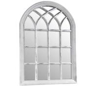 SPECCHIO DA PARETE A FORMA DI FINESTRA SPECCHIERA OVALE BIANCO ANTICATO h7151cm
