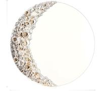 Specchio da parete a forma di luna, in resina, con superficie per migliorare armoniosamente lo spazio (argento)