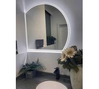 Specchio da parete a LED anti-appannamento, specchio da bagno illuminato con luce a mezza luna, specchio cosmetico senza cornice (sinistra 90 cm) per riflessi chiari e decorazioni moderne