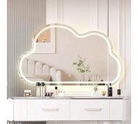 Specchio da parete a LED irregolare, 3 colori regolabili, anti-appannamento, interruttore touch, 70 cm, ideale per decorazioni domestiche e illuminazione furgone