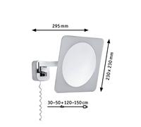 Specchio da parete a LED Paulmann Bela, cromato, IP44, spina Paulmann