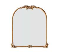 Specchio da Parete Ad Arco Vintage, Specchio da Appendere in Oro Antico con Cornice in Legno Decorativa Floreale, Specchio per Trucco per Ingresso/Bagno (Size : 50x70cm(20x27.5inch))
