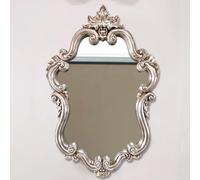 Specchio da parete antico barocco, ornato vittoriano specchio decorativo in d & argento, stile europeo di lusso per bagno, soggiorno, corridoio, decorazione estetica vintage