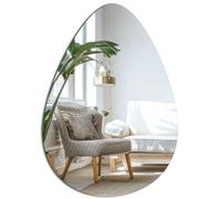 Specchio da parete autoadesivo a forma di goccia, 50×40cm specchio da bagno | specchio decorativo senza cornice con immagine HD per bagno ospiti, soggiorno, camera da letto e progetti fai da te