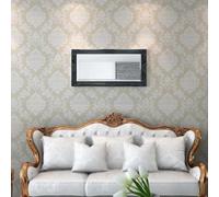Specchio da parete barocco, 100 x 50 cm, nero, con cornice in legno | Cornice in legno decorata, motivo barocco, bordo smussato, ganci installati, stile castello, colore nero, 100 x 50 cm