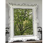 Specchio da parete barocco bianco argento 57 x 47 cm Prunk specchio da bagno specchio antico, specchio bianco argento 3049 bianco