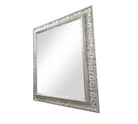 Specchio da parete classico Barocco su misura 80x150 cm, decorativo Rettangolare - Design Elegante specchiera per Casa e Ufficio, argento anticato D621A