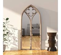 Specchio da parete color sabbia, 100 x 45 cm, con cornice in ferro per interni, specchio decorativo per corridoio, bagno, camera da letto e soggiorno, con look rustico