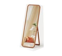 Specchio da parete con base 2 in 1 specchio da pavimento autonomo 45×155 cm | Supporto ampio per specchio in vetro resistente ai graffi, adatto per camera da letto, soggiorno e ingresso