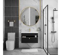 Specchio da Parete con Cornice in Metallo per Bagno, Specchio Rotondo Decorativo per Camera da Letto, specchi da toeletta da Appendere al soffitto con aste sospese, Vetro temperato da Parete