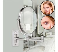 Specchio da parete con ingrandimento 10X Specchio per trucco girevole a 360 gradi Specchio da bagno bifacciale da 8 pollici per rasatura