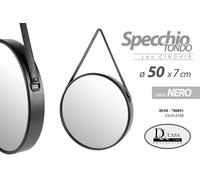 SPECCHIO DA PARETE CORNICE CINGHIA NERO APPESO PENDENTE CLASSICO MODERNO 50507