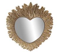 SPECCHIO DA PARETE CUORE IN METALLO CORNICE COLOR ORO CLASSICO MODERNO 7173