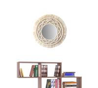 Specchio da parete da appendere, 40 cm, in macramè boho, cornice antica intrecciata, ornamento decorativo da parete, per appartamento, casa, camera da, soggiorno, pezzo d'arte fatto a