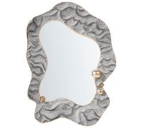 Specchio da parete decorativo da parete Vetro MDF Cornice in ferro Grigio Linas