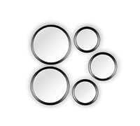 Specchio da parete decorativo Vivien, 5 pezzi, con cornice rotonda in nero