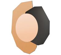 Specchio da parete di forma irregolare in vetro e MDF rosa dorato Troyon