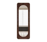 Specchio da parete for camera da letto e soggiorno, specchio a figura intera HD antideflagrante(Walnut color)