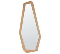 Beliani Specchio da parete forma irregolare cornice in legno ingegnerizzato moderno marrone chiaro 44x104 cm