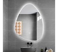 Specchio da parete illuminato a LED, design irregolare, impermeabile, 500 x 700 mm, positivo, da appendere, perfetto per trucco e bellezza, elegante decorazione per la casa
