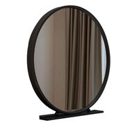 Specchio da Parete in Metallo Dorato, Cornice in Ferro per Toeletta, Specchio per Trucco Moderno, Decorativo per Camera da Letto, Bagno, Ingresso, Salone, Design Minimal e Elegante(Black,30cm)