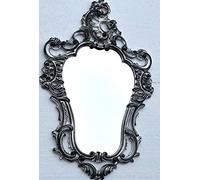 Specchio da parete in stile barocco, colore argento anticato, 50 x 76 cm, specchio ovale