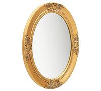 Specchio da parete in stile barocco con cornice in legno dorato, 50 x 70 cm, specchio ovale per corridoio, camera da letto, bagno, guardaroba, come elegante decorazione da parete e specchio cosmetico