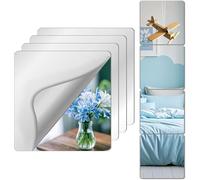 Specchio da parete infrangibile a lunghezza intera, per camera da letto, indistruttibile a parete lunga, in plexiglass per la casa, extra spesso: 2,6 mm, 24.98 x 24.98 cm x 4 pezzi, per allenamento