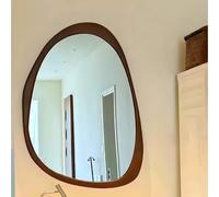 Specchio da parete irregolare, in legno, per soggiorno, camera da letto, bagno, ingresso, elegante decorazione per la casa, misura L