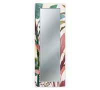Lupia - Specchio da Parete Lungo MIRROR FANTASY BANANA LEAVES BEIGE 52x152 cm, Design Moderno, Cornice Legno Stampata, Per Camera, Soggiorno, Ingresso, Appendibile Verticale/Orizzontale