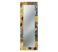 Lupia - Specchio da Parete Moderno Mirror Fantasy Klimt Gold, Decorazione Stile Artistico, Design per Camera da Letto e Ingresso, 44x127 cm, Cornice Stampata, Vetro di Riflettanza, Marrone/Nero