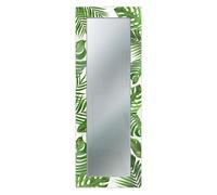 Lupia - Specchio da Parete Moderno, MIRROR FANTASY TROPICAL GREEN Cornice Stampata in Legno, Arredo per Camera, Soggiorno, Ingresso, Specchio Corridoio, Specchi da Parete Vintage, Vetro, 44x127 cm